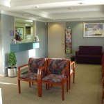 Inside seating area of office