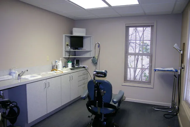 Treatment room with chair back view